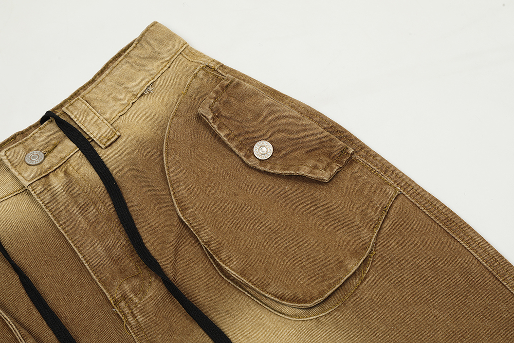 Make Old Ripped Wide-leg Jeans Male