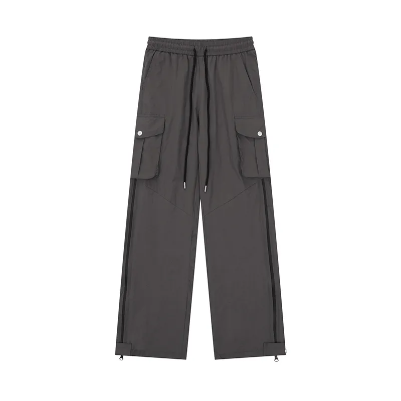 Zipper Edge Strip Sports Overalls Women's High Waist - Gray