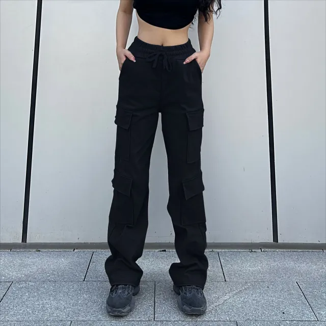 Street Multi pocket Cargo Pants Black - Shop at LoveMi