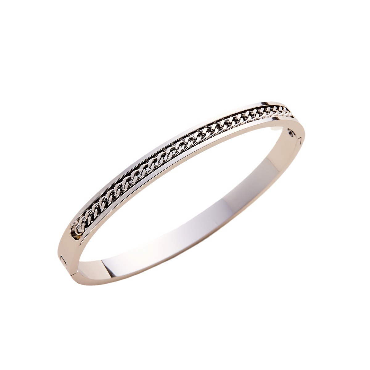 Titanium Steel Bracelet Niche Slotted Chain O-type