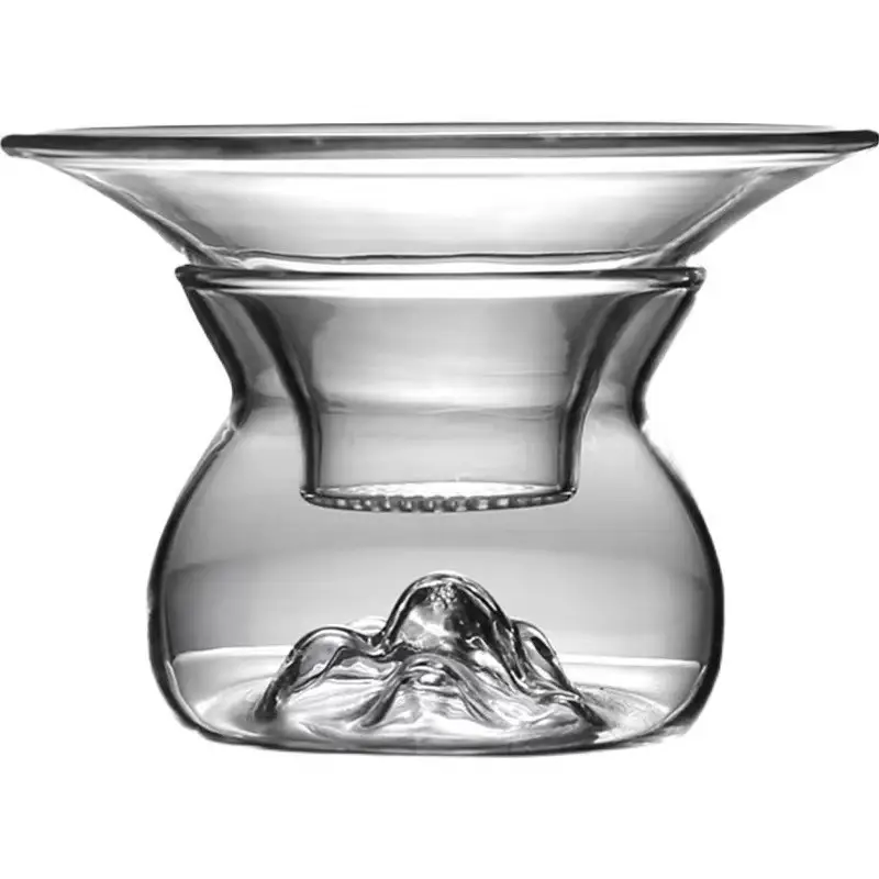 Borosilicate Transparent Glass Mountain View Tea Strainer Filter