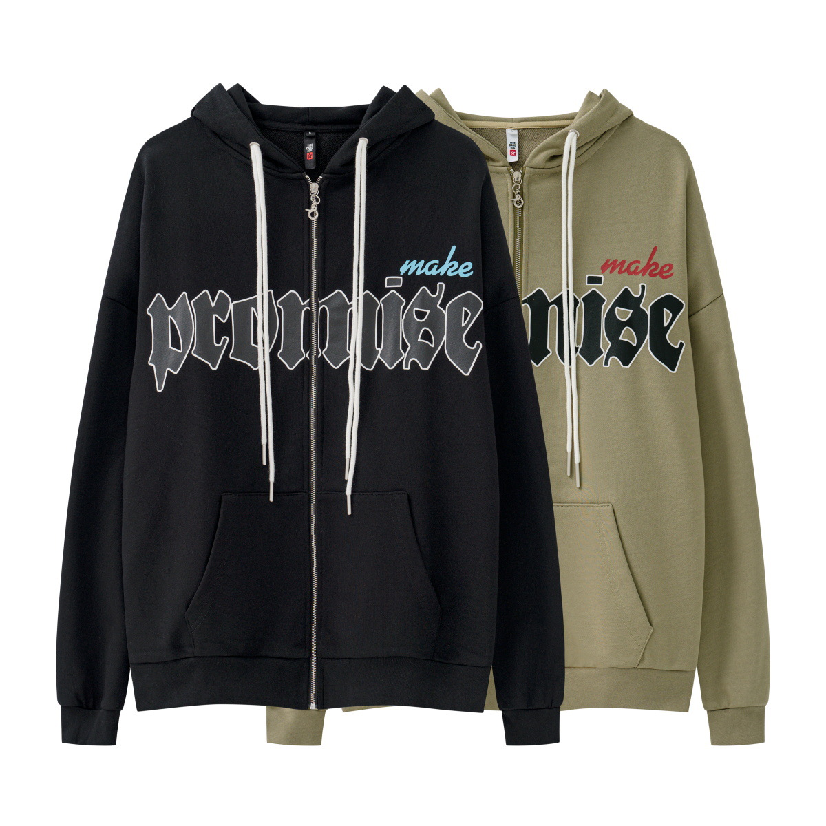 Hooded Sweater Letter Print Loose Couple Coat