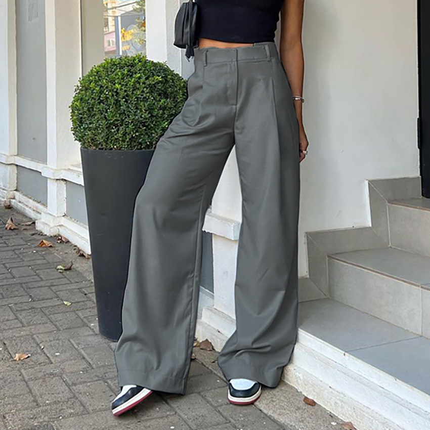 Women's Temperament Leisure High Waist Wide Leg Pants