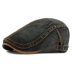 Washed Denim Hat Korean Fashion Women's Fashion Beret - Black - View 1