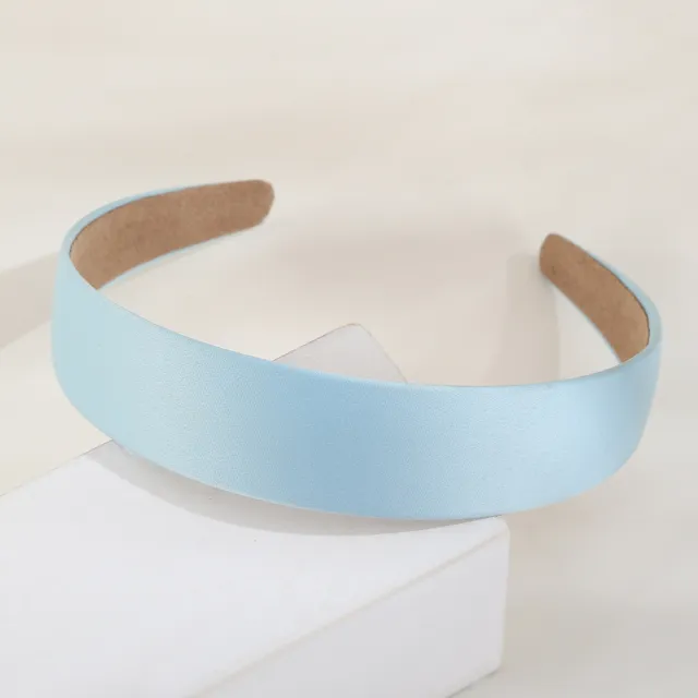 Color Elegant Headband Solid Color Baidu Headband Wide Fabric High Skull Top Headband Light Blue - Shop at LoveMi