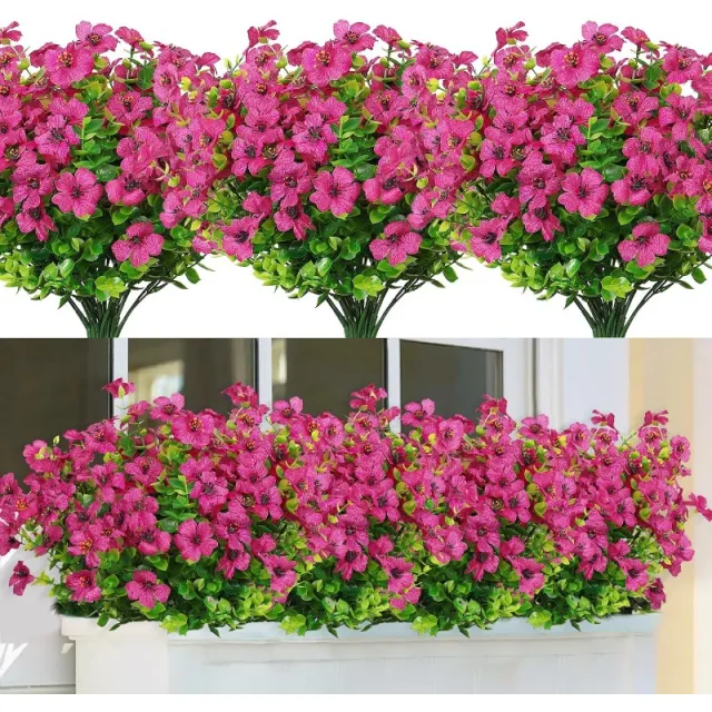 Artificial Flowers Eucalyptus Fake Flower Violet Home Porch Rose Red - Shop at LoveMi