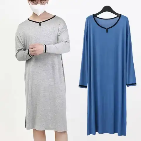 Long Below the Knee Soft Draping Bathrobe Men's Pajamas