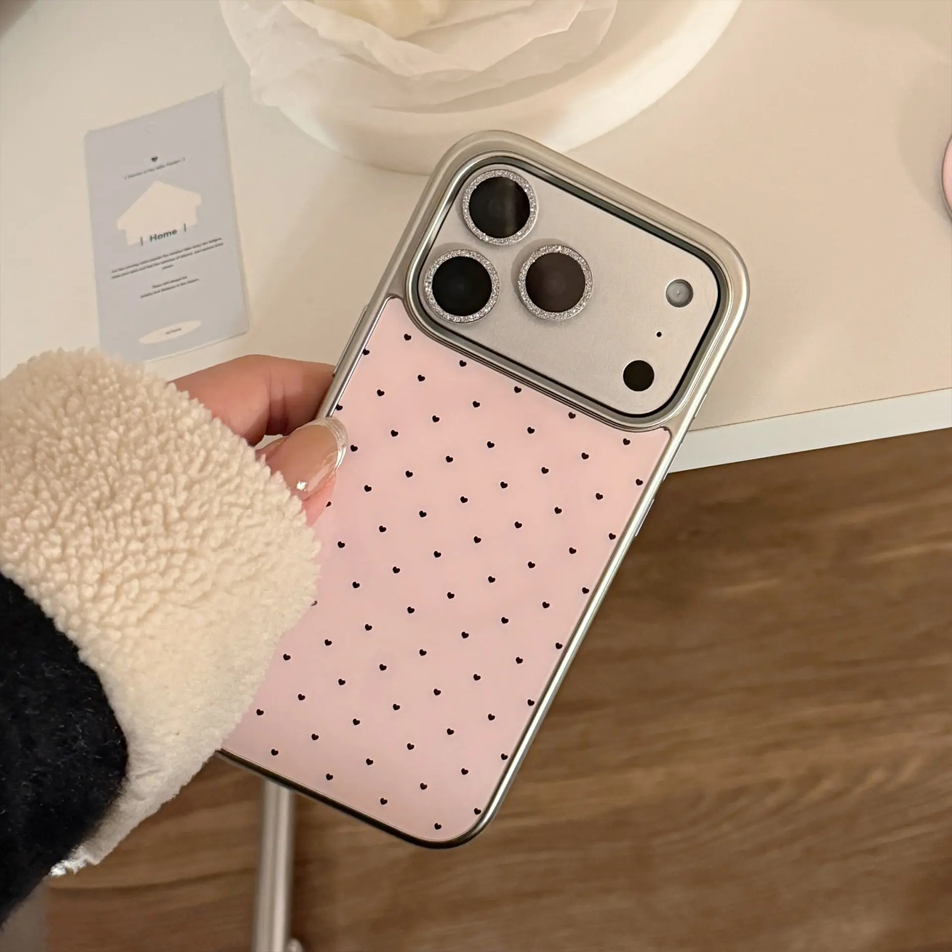 Magnetic Suction Bracket Phone Case Girls Heart-Shaped