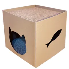 Cat Scratch Board Vertical Corrugated Paper Nest Wear-resistant No Chipping - Pet Milk Box - View 1