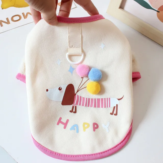 Pet Dachshund Balloon Sweatshirt Fleece Lined Vest For Small Dogs Beige - Shop at LoveMi