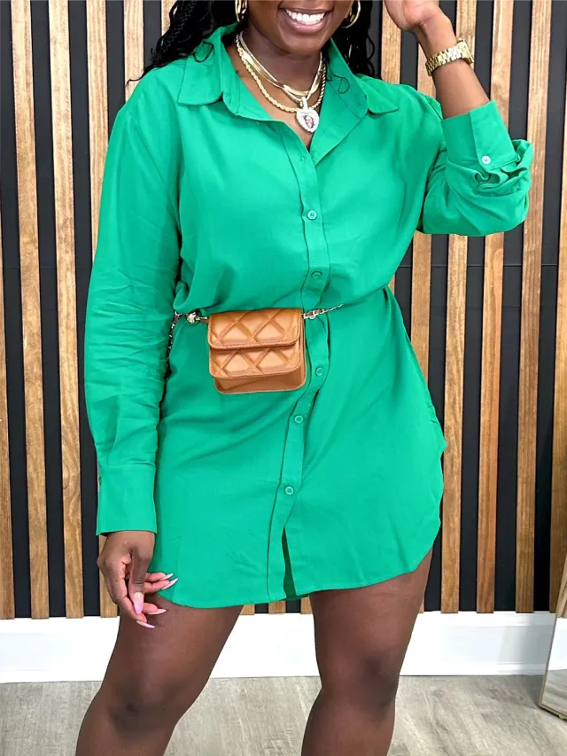 European And American Personality Fashion Casual Women's Shirt Green - Shop at LoveMi
