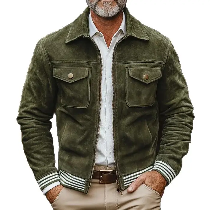 Retro Suede Jacket For Men From Europe And The US