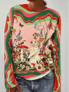 Loose Casual And Comfortable Round Neck Temperament Commute Style Sweater - G67Z1170-S - View 1