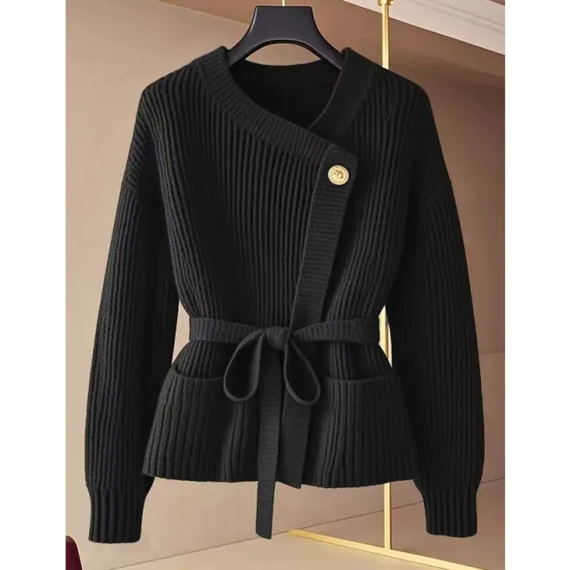 Young Elegant Loose Slimming Sweater Top Black - Shop at LoveMi