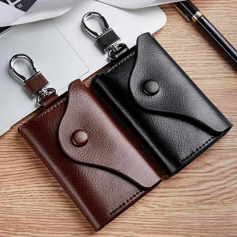 Men's Multi-functional High-grade Genuine Leather Keychain Card Holder Large