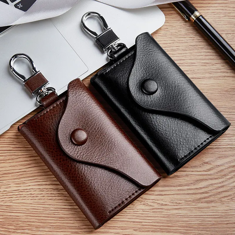 Men's Multi-functional High-grade Genuine Leather Keychain Card