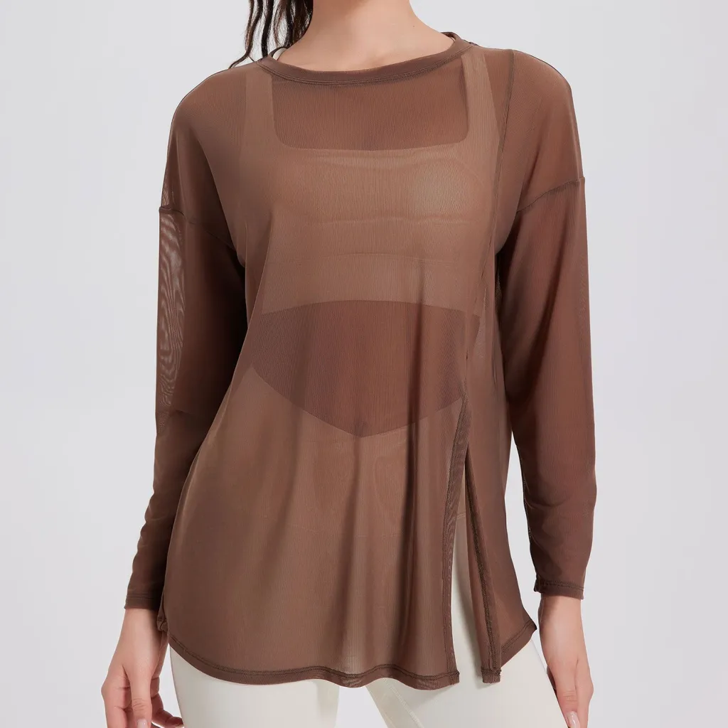 Spring And Summer Running Mesh Quick Drying Clothes Women's Overall - Delicious Mocha-S