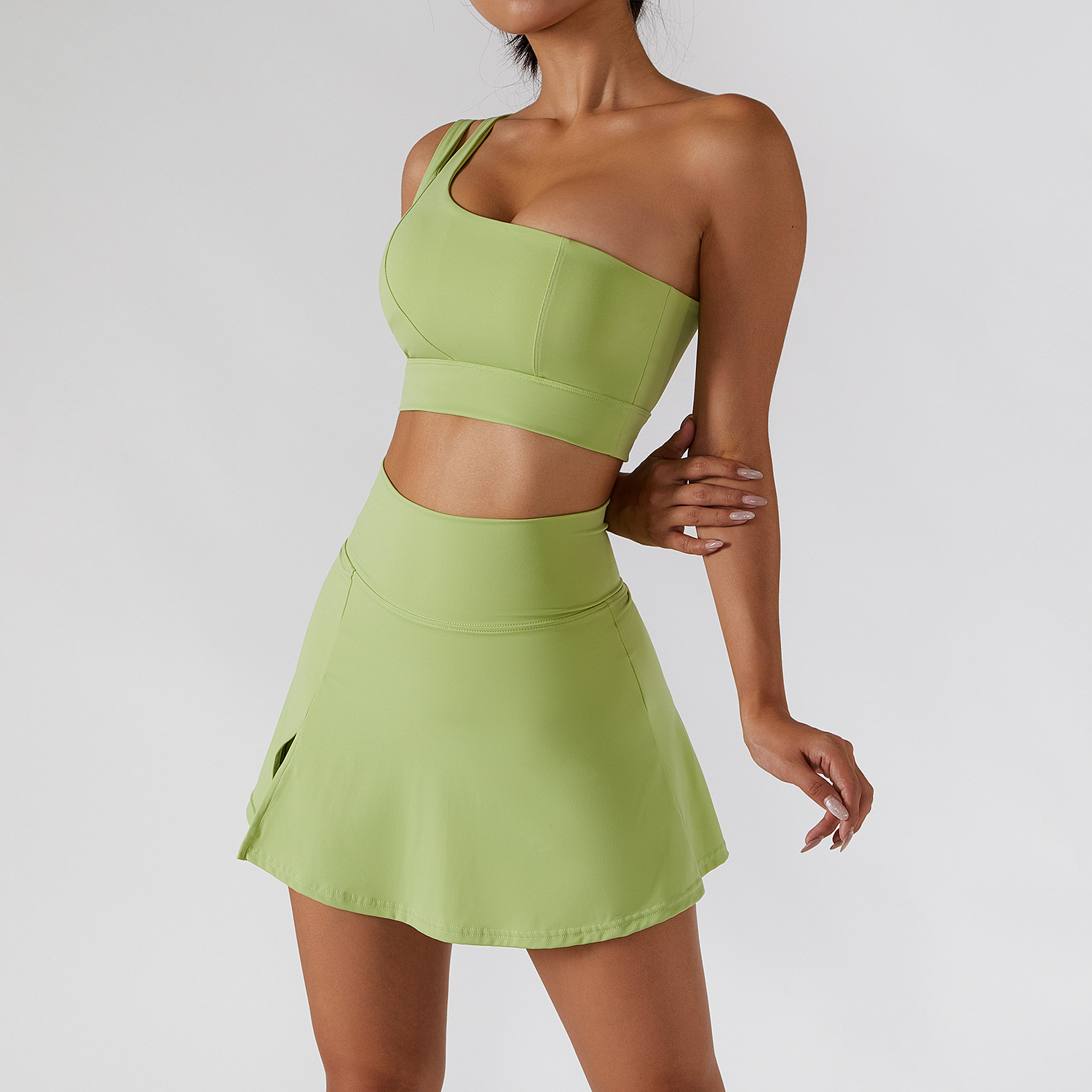 Women's European And American Oblique Shoulder Bra Quick-drying Beauty Back Exercise Suit