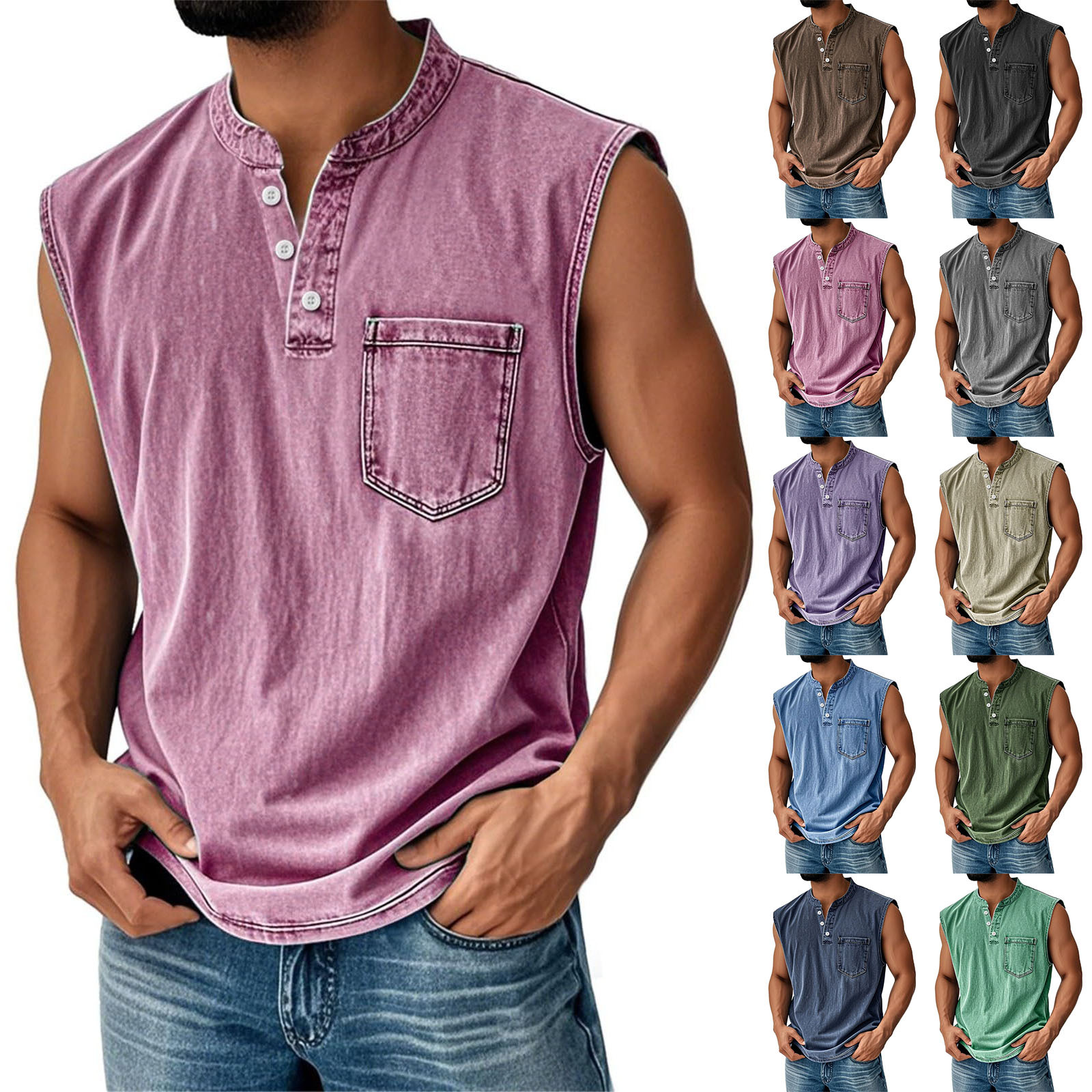 Youth Men's Casual Sleeveless T-Shirt