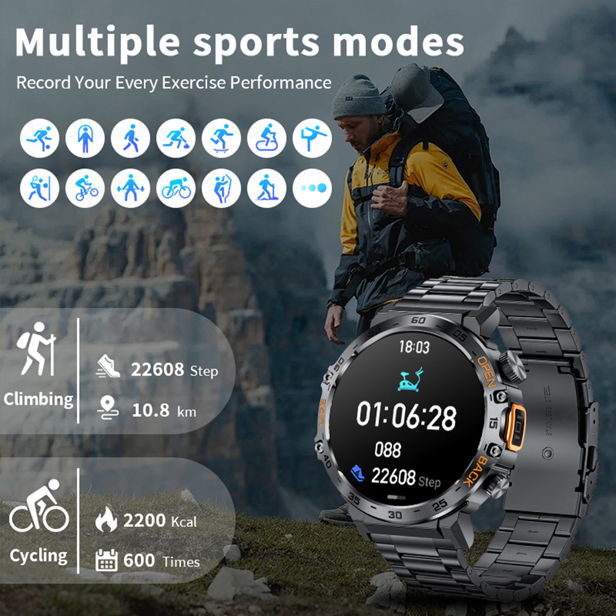 Smartwatch With Heart Rate Blood Pressure Bluetooth Calling And Customization 2