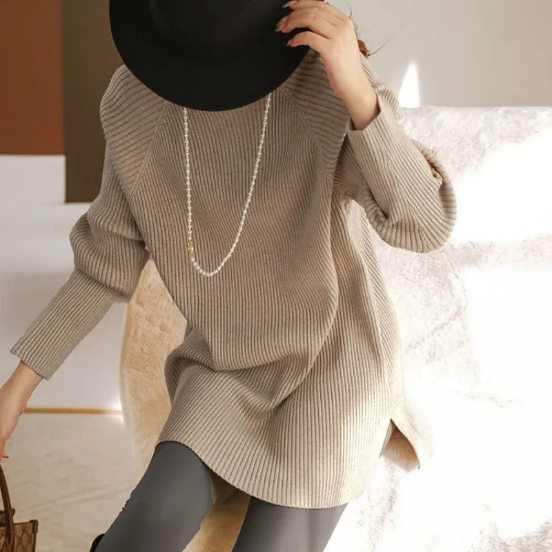 Women's Half Turtleneck Loose Mid-length Sweater Dress