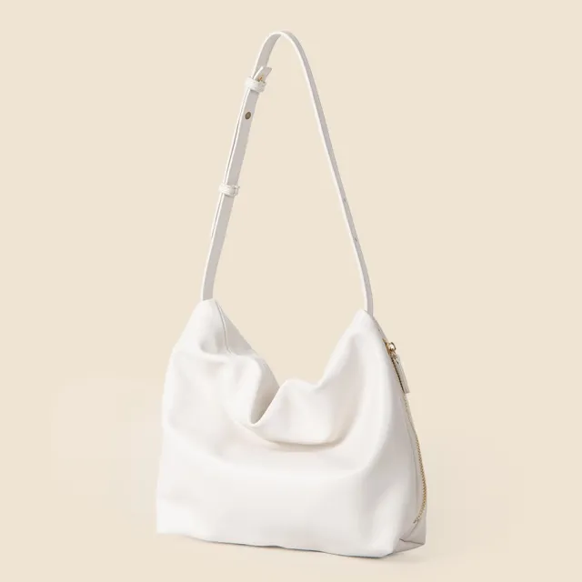 Simple Women's Soft Leather Shoulder Bag Large Capacity White - Shop at LoveMi