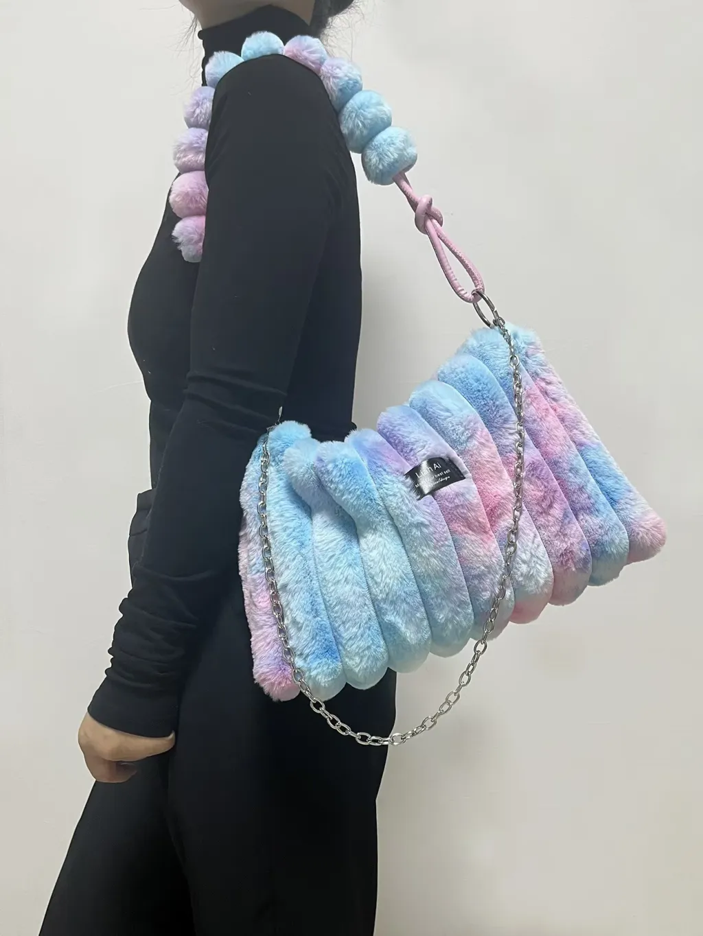 Plush Retro One-shoulder Crossbody Bag - Color Mb