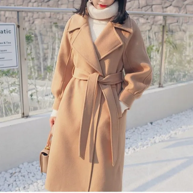 Autumn And Winter Woolen Coat Women's Korean style Thickened Cinched Off White Quilted - Shop at LoveMi