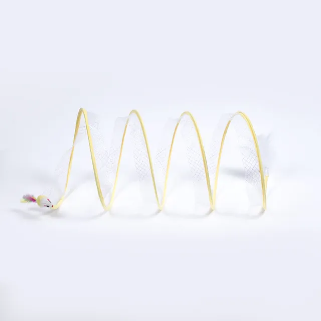 Cat Tunnel Toy Foldable Storage S type Large Yellow Mouse - Shop at LoveMi