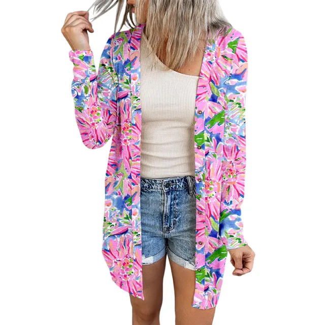 Seaside Beach Women's Thin Coat Fashion Breathable Long Sleeves Cardigan Pink - Shop at LoveMi