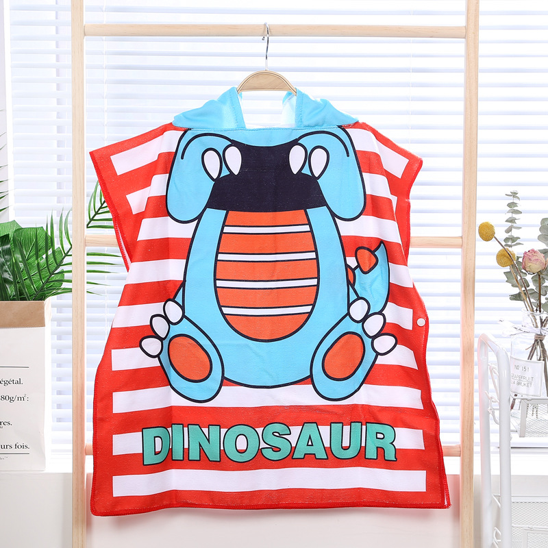 Bath Towel Cape Cartoon Printed Hooded Bathrobe Microfiber