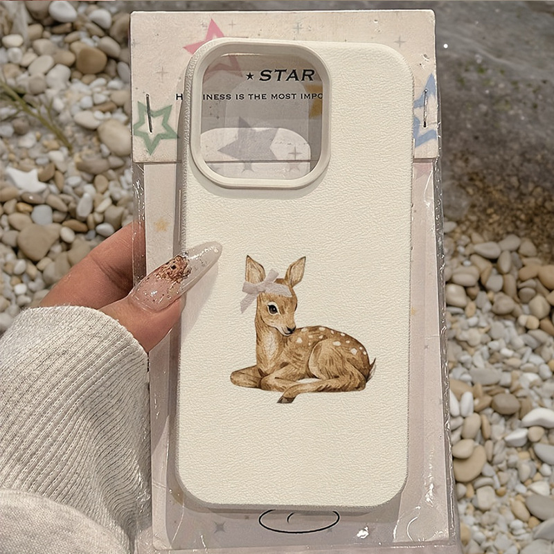Creative Cartoon Deer Skin Pattern Silicone Phone Case