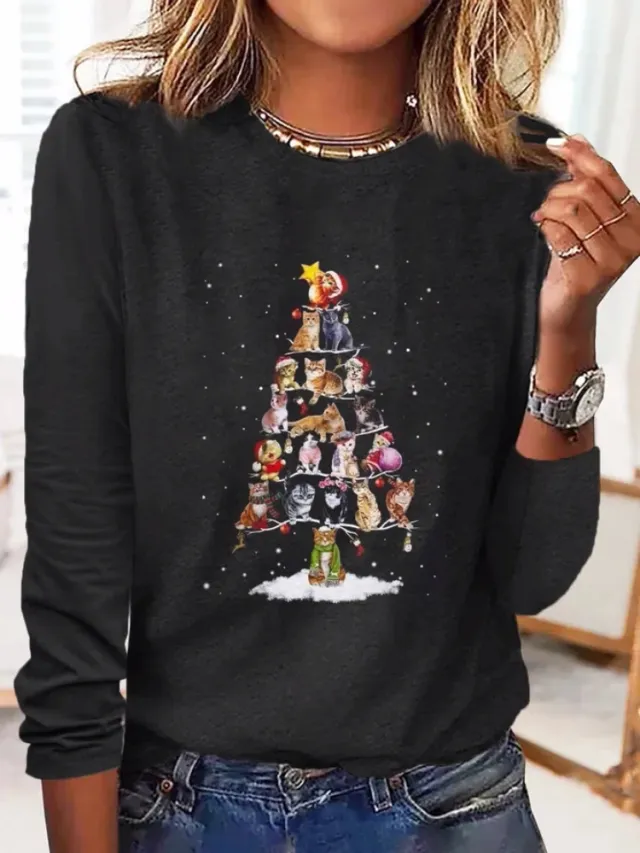 Digital Printing Loose Casual Ladies T shirt Dz53249Rdm Black - Shop at LoveMi