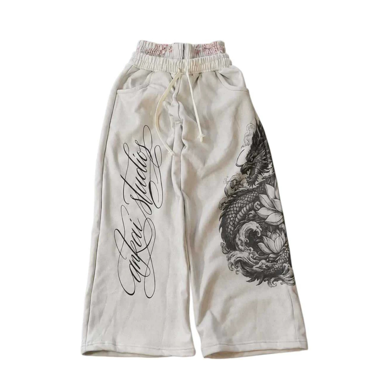 Lotus-printed Joggers With Double