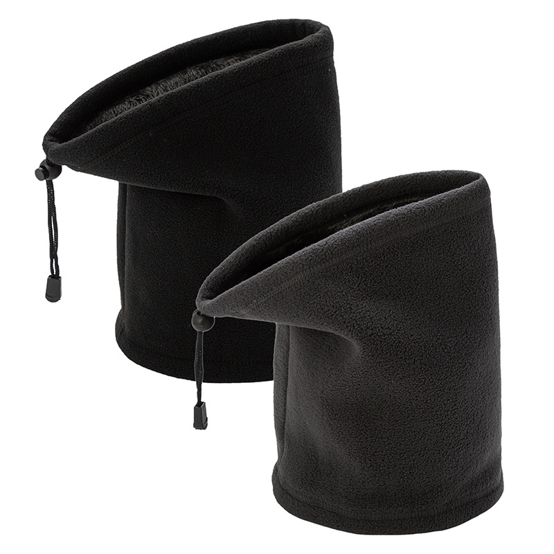 Warm fleece-lined thickened versatile neck gaiter (black)