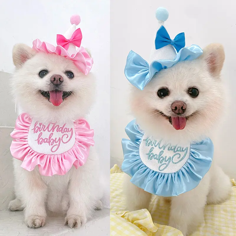 Dog Birthday Saliva Towel Party Bib Cat