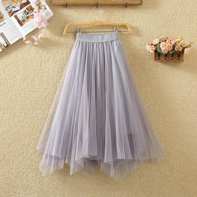 Irregular Mesh Skirt Ins Super Hot Fairy Dress High Waist