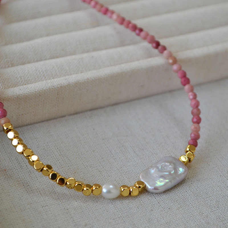 Irregular Geometric Rectangular Baroque Necklace And Bracelet For Women