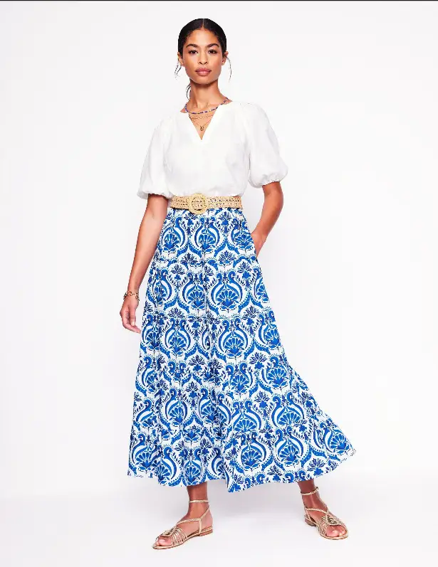 Retro Casual Bohemian Printed Womens Skirt