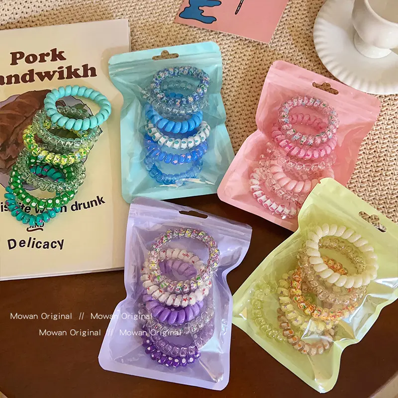 Colorful Phone Line Hair Ring Women's Summer