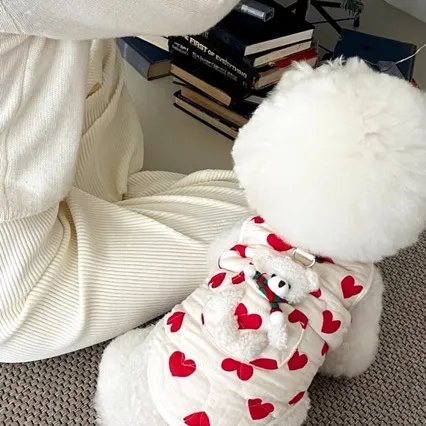 Pet Coat Traction Autumn And Winter Clothing Love Bear Vest - Shop at LoveMi