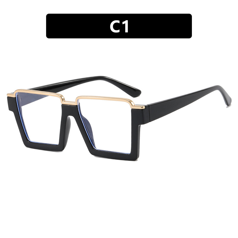 Retro Simple Versatile Artistic Lower Semi-rimless Square Plain Glasses