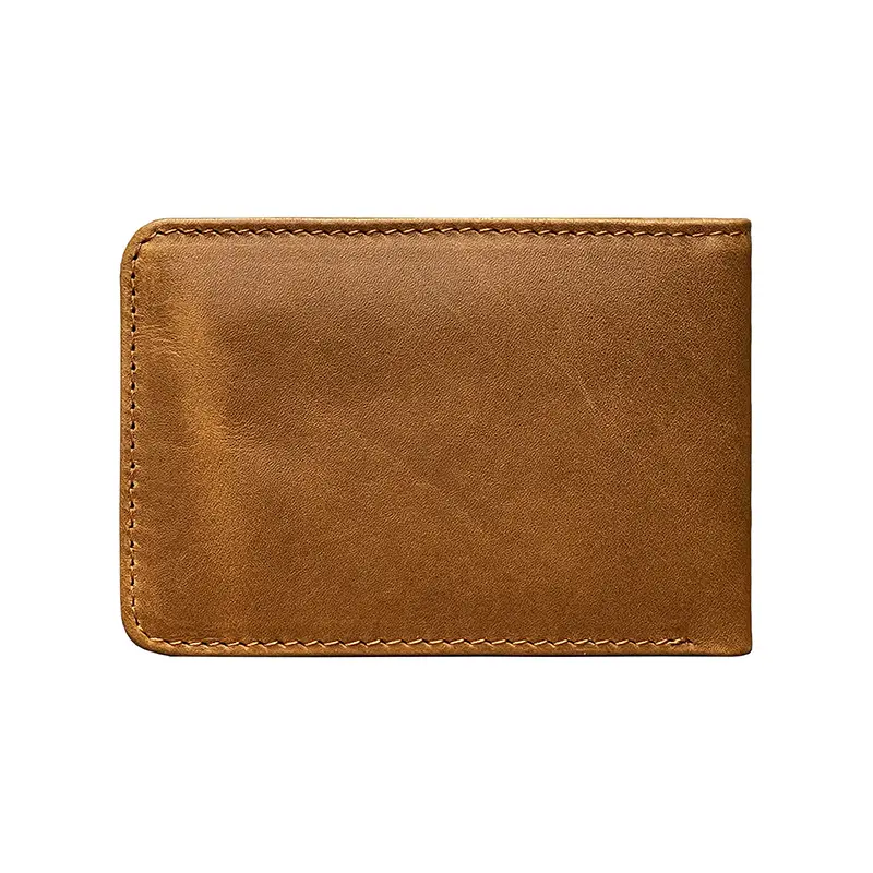 Oil-waxed Leather US Dollar Clip Card Holder