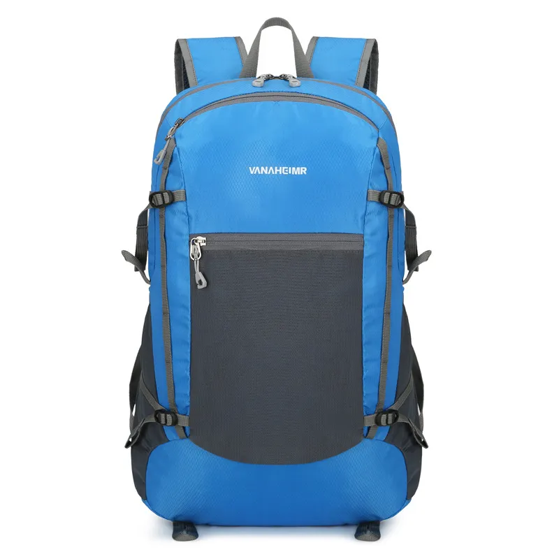 Folding Multifunctional Portable Outdoor Mountaineering Travel Waterproof Backpack - Blue