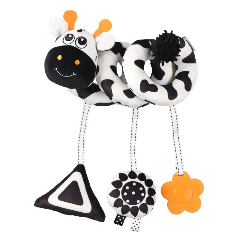 Aipinqi New Early Education Bed Winding Toys Baby Black And White Animal Vision