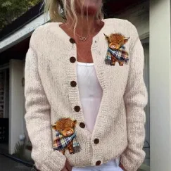 3D Digital Printing Cardigan Knitted Coat Women's Clothing Hwj 16398512 - Shop at LoveMi