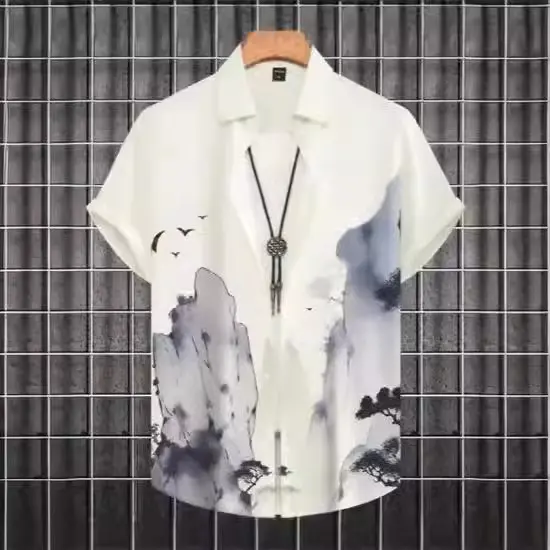 Plus Size Casual 3D Digital Printing Short Sleeve