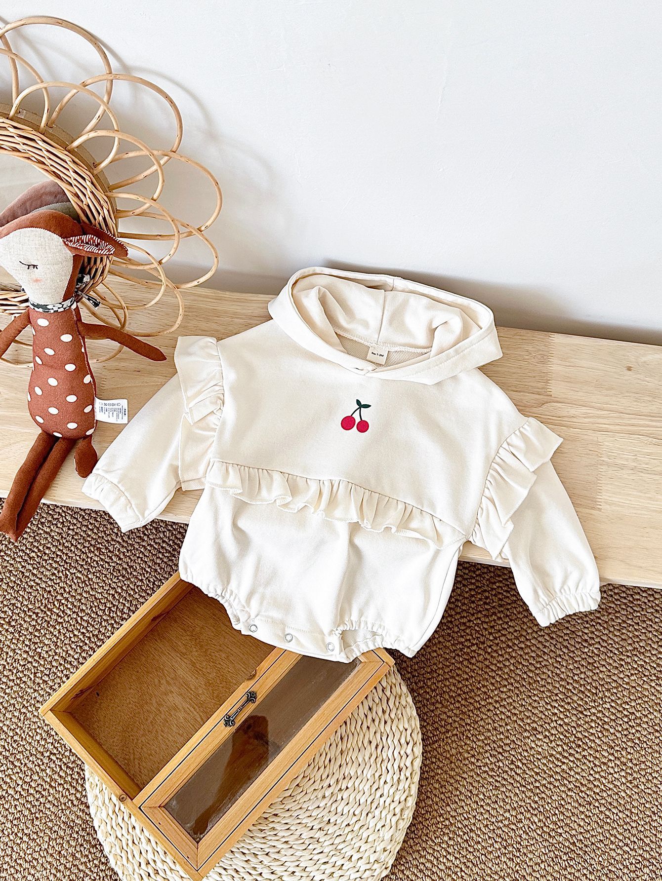 Title 12, Baby Girl Sweet Cherry Embroidered Long Sleeve ...