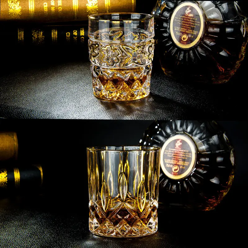 Crystal Glass Water Cup With Gold-trimmed Lines Suitable For Restaurants