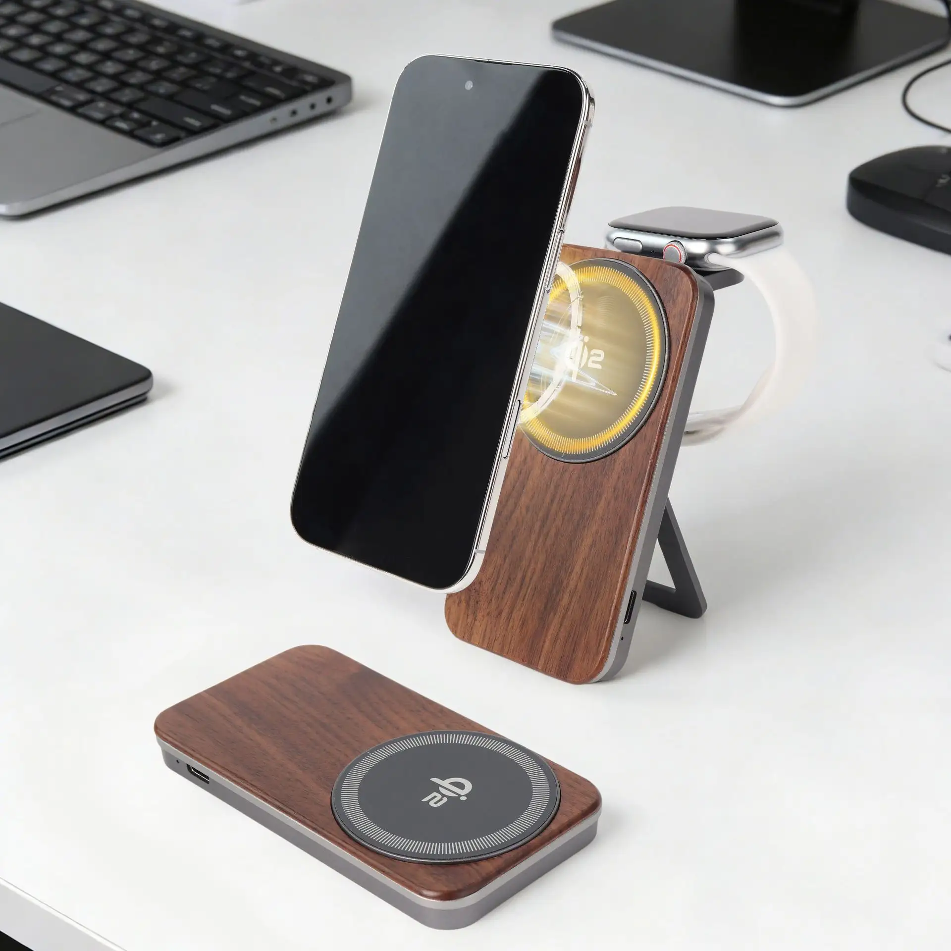 Aluminum Alloy Foldable Ultra-Thin Desktop Magnetic Wireless